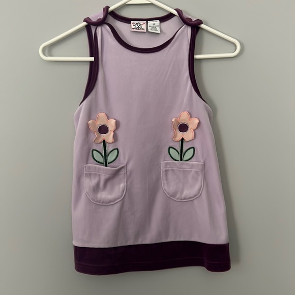 Butterscotch Sleeveless Velour Dress with Flowers in Size 2T - Picture 1 of 5